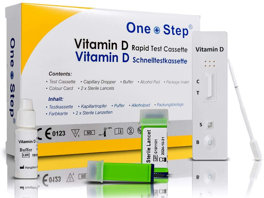 One+Step Vitamin D Test Kit I Vitamin D Mangel zu Hause testen I Vitaminmangel erkennen I Vitamin D Spiegel ohne Labor direkt zu Hause auswerten_ Amazon.de_ Drogerie & Körperpflege