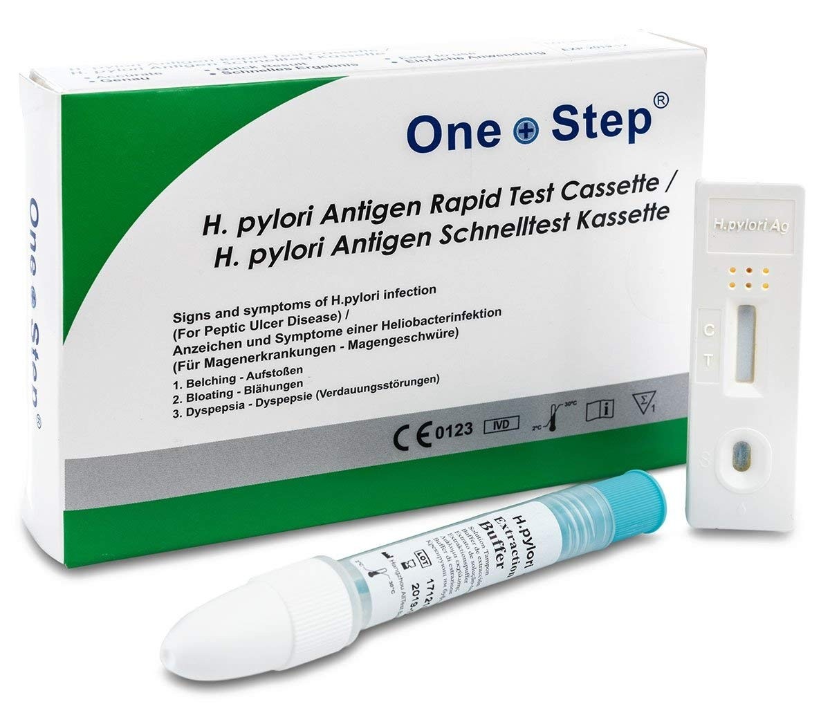 One+Step Helicobacter H.Pylori Antigen Schnelltestkassette (Stuhl) - Selbstest für Zuhause, 1 Stück